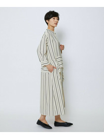 【MOGA Collection】MOGA Collection　レーヨンポリストライプワンピース 詳細画像 ホワイト×ブラック 11