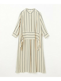 【MOGA Collection】MOGA Collection　レーヨンポリストライプワンピース 詳細画像 ホワイト×ブラック 22