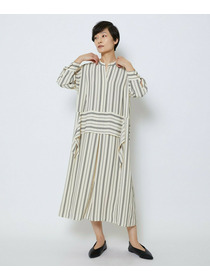 【MOGA Collection】MOGA Collection　レーヨンポリストライプワンピース 詳細画像 ホワイト×ブラック 3