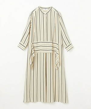 【MOGA Collection】MOGA Collection　レーヨンポリストライプワンピース 詳細画像 ホワイト×ブラック 2