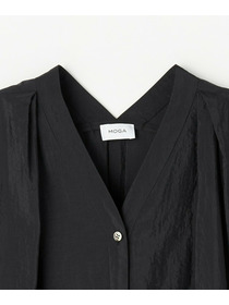 【MOGA】ナイロンクロスVネックワンピース 詳細画像 ブラック 22
