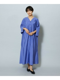 【MOGA】ナイロンクロスVネックワンピース 詳細画像 ブラック 8