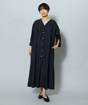 【MOGA】ナイロンクロスVネックワンピース 詳細画像 ブラック 1