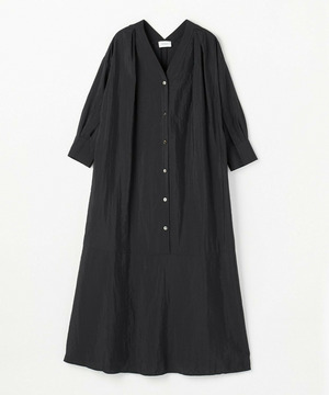 【MOGA】ナイロンクロスVネックワンピース 詳細画像 ブラック 2