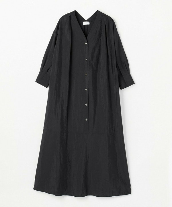 ナイロンクロスVネックワンピース 詳細画像 ブラック 2