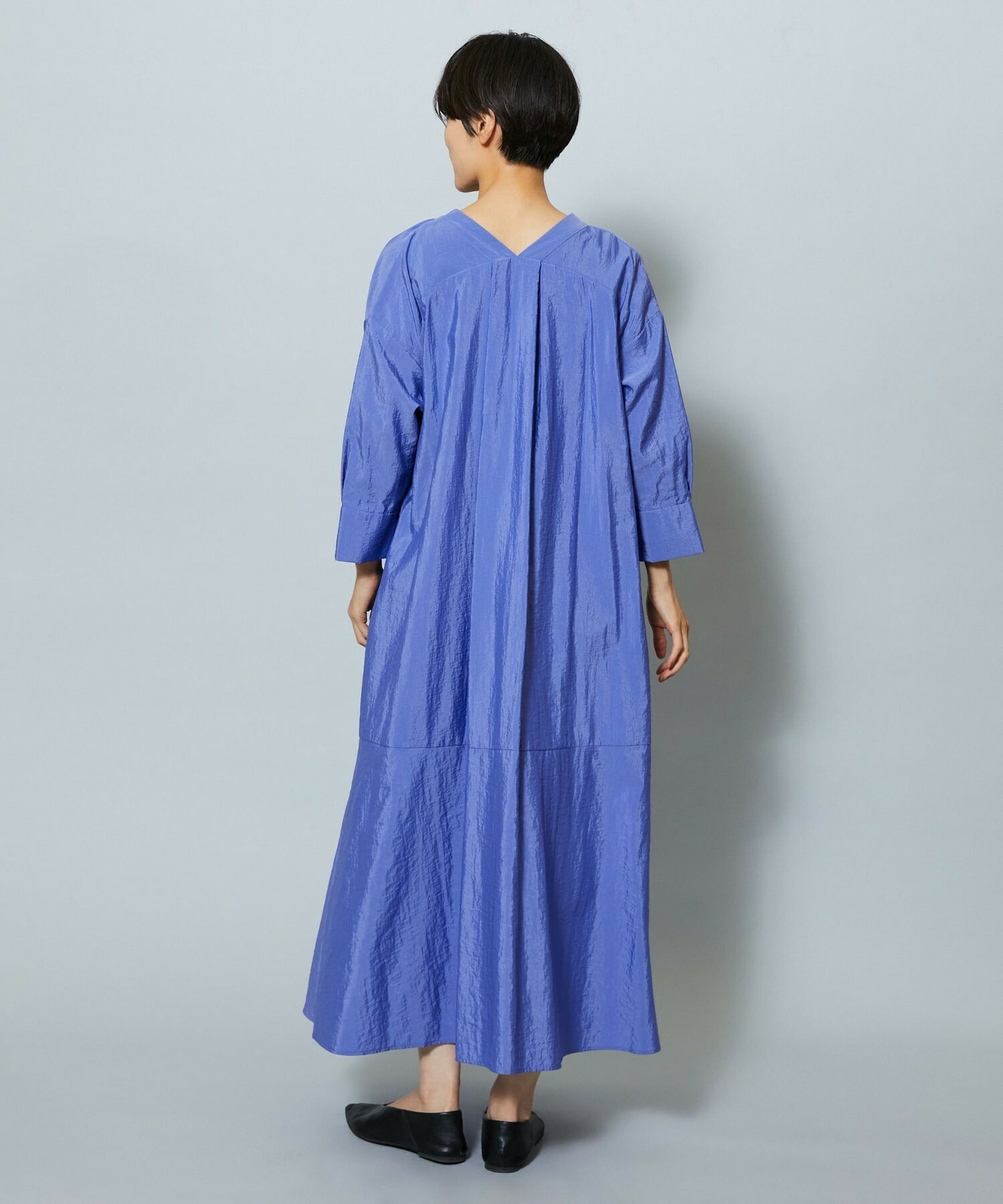 【MOGA】ナイロンクロスVネックワンピース 詳細画像 ブラック 13