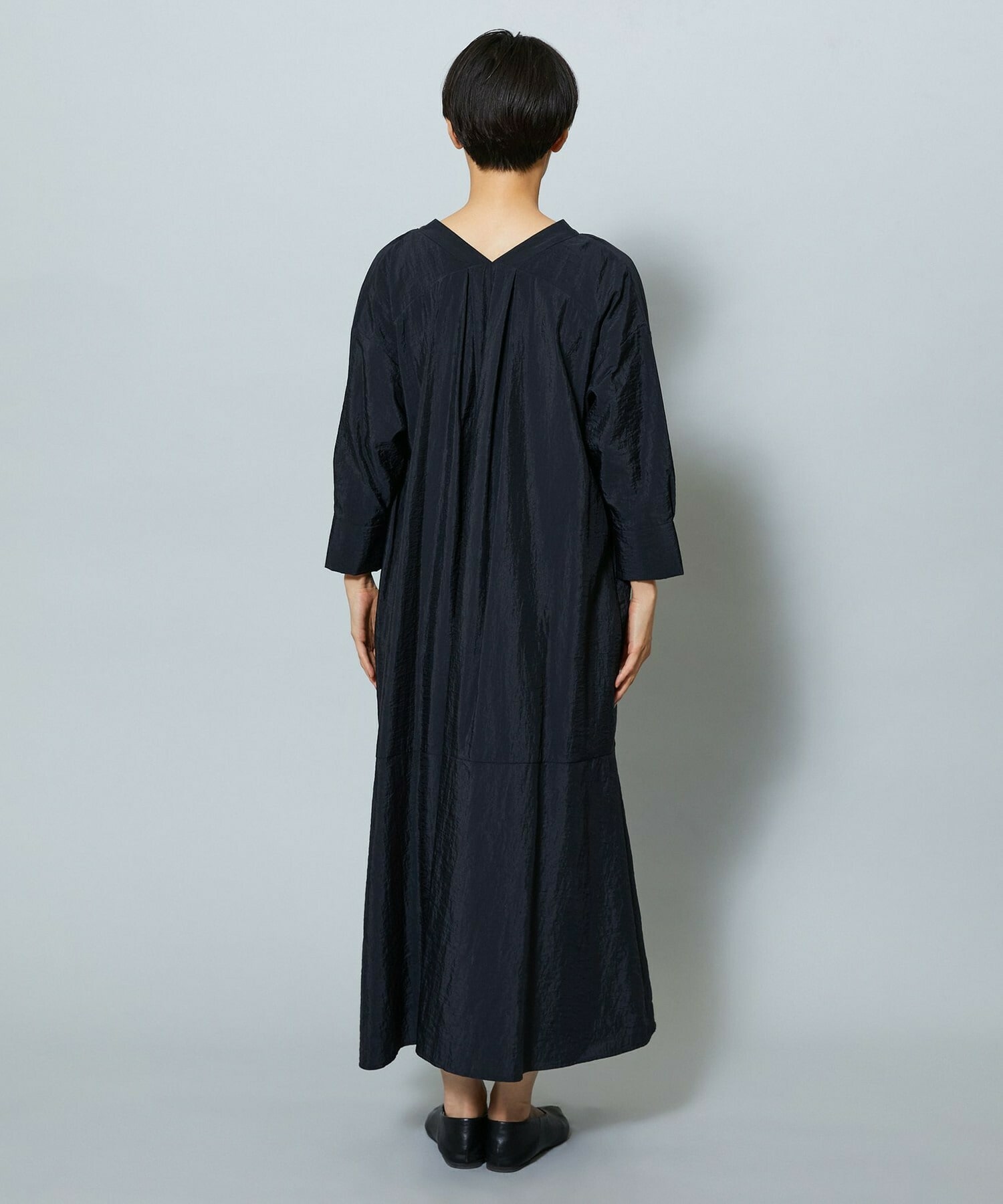 【MOGA】ナイロンクロスVネックワンピース 詳細画像 ブラック 19