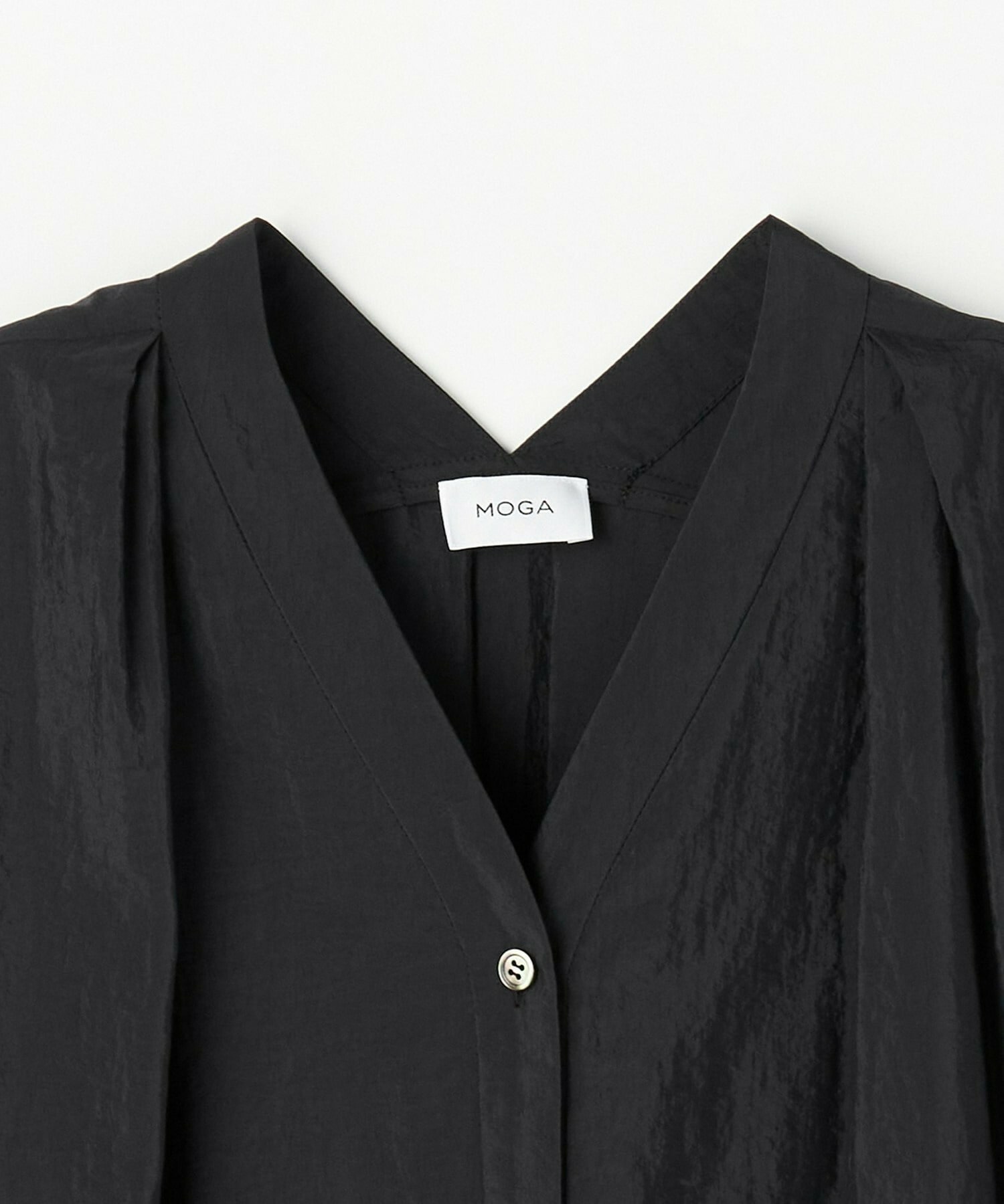 【MOGA】ナイロンクロスVネックワンピース 詳細画像 ブラック 22