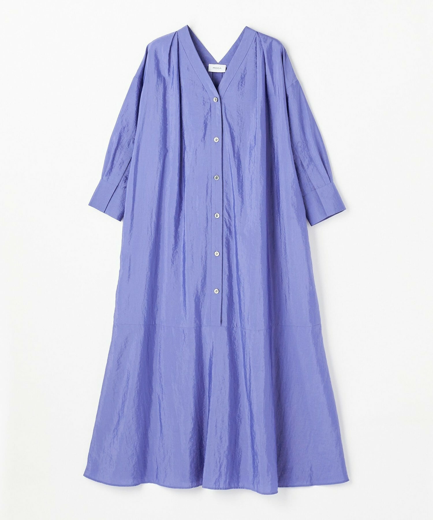 【MOGA】ナイロンクロスVネックワンピース 詳細画像 パープル 2