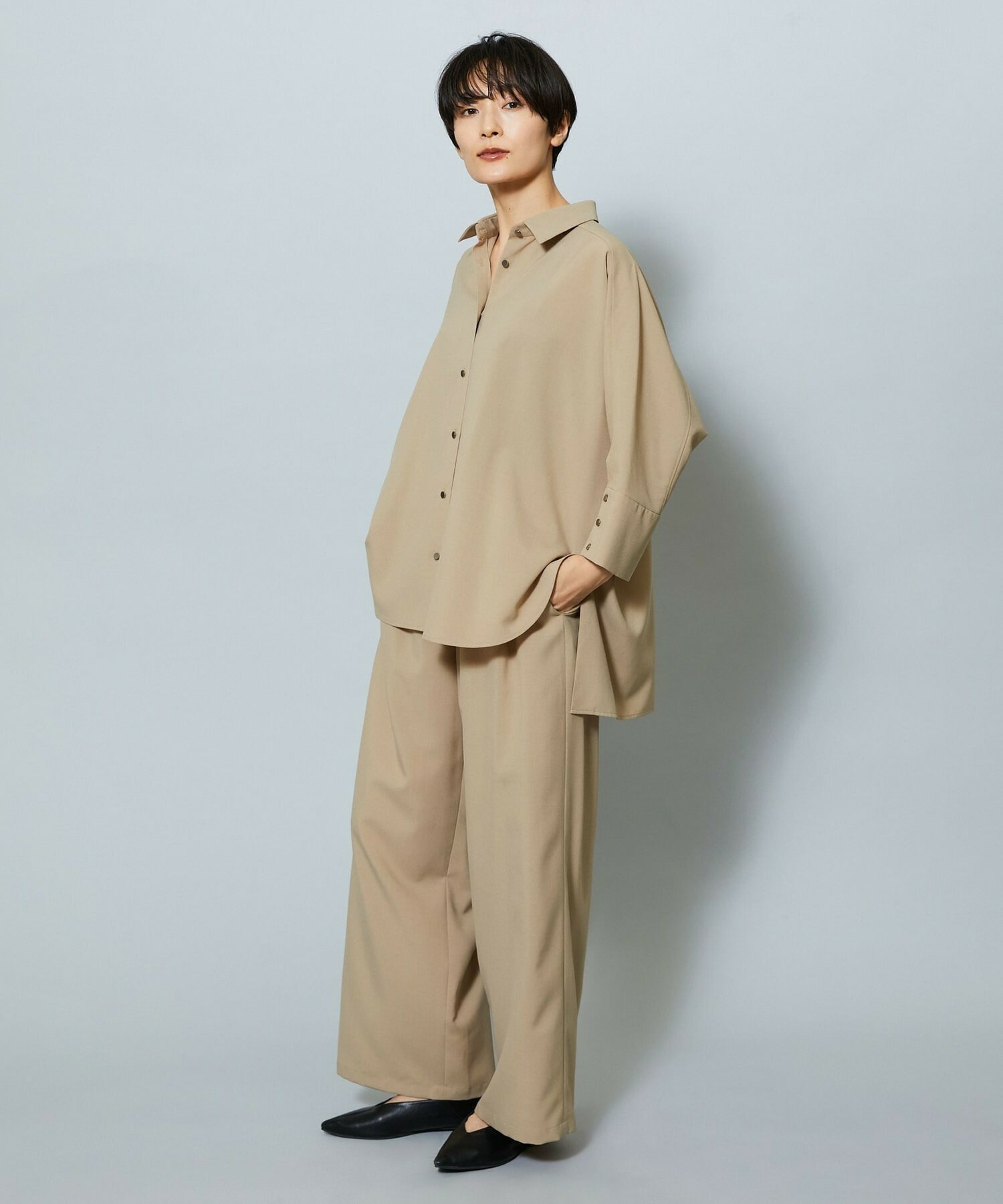 【MOGA】ドライトロドルマンシャツ 詳細画像 チャコールグレー 13