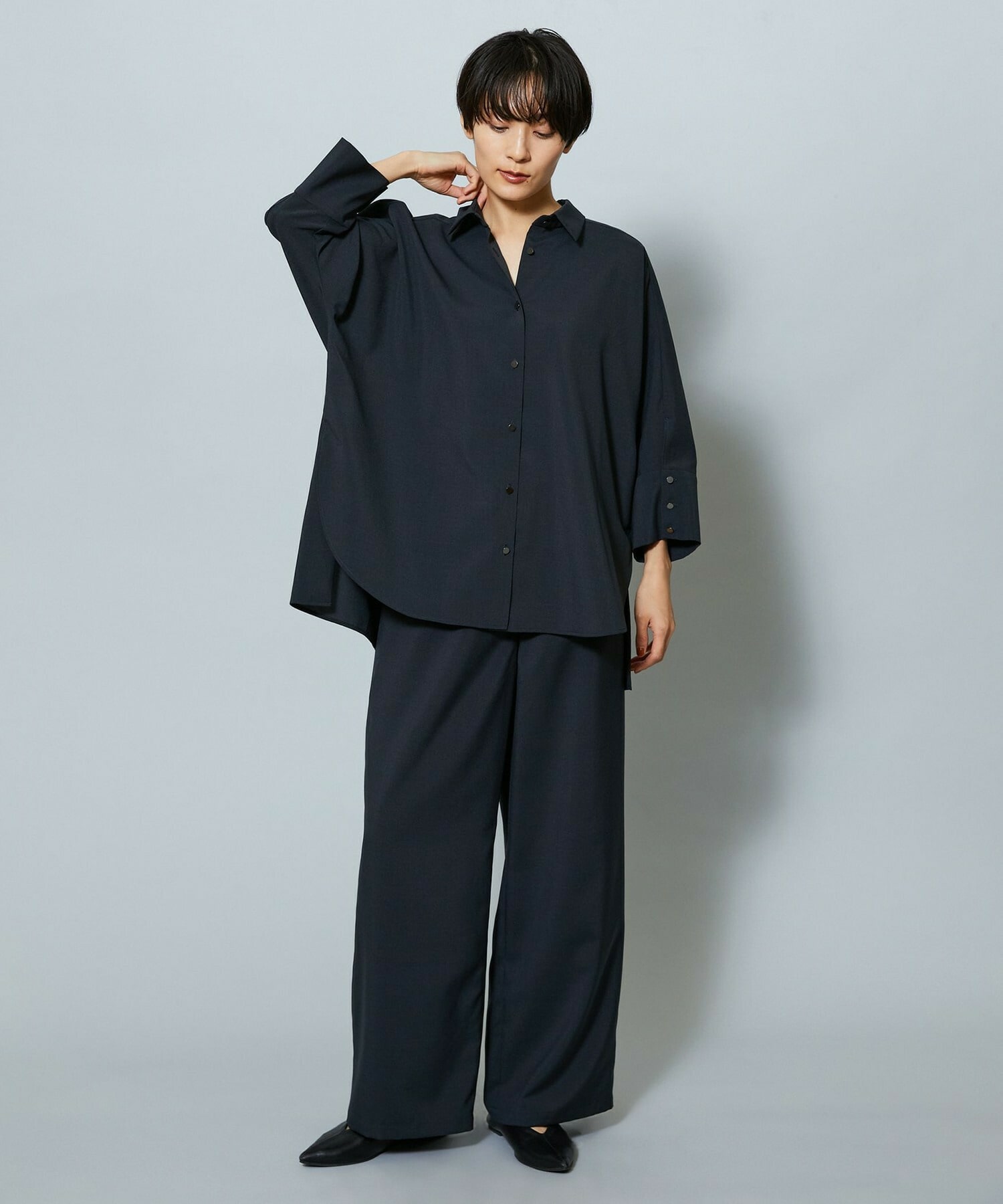 【MOGA】ドライトロドルマンシャツ 詳細画像 チャコールグレー 7