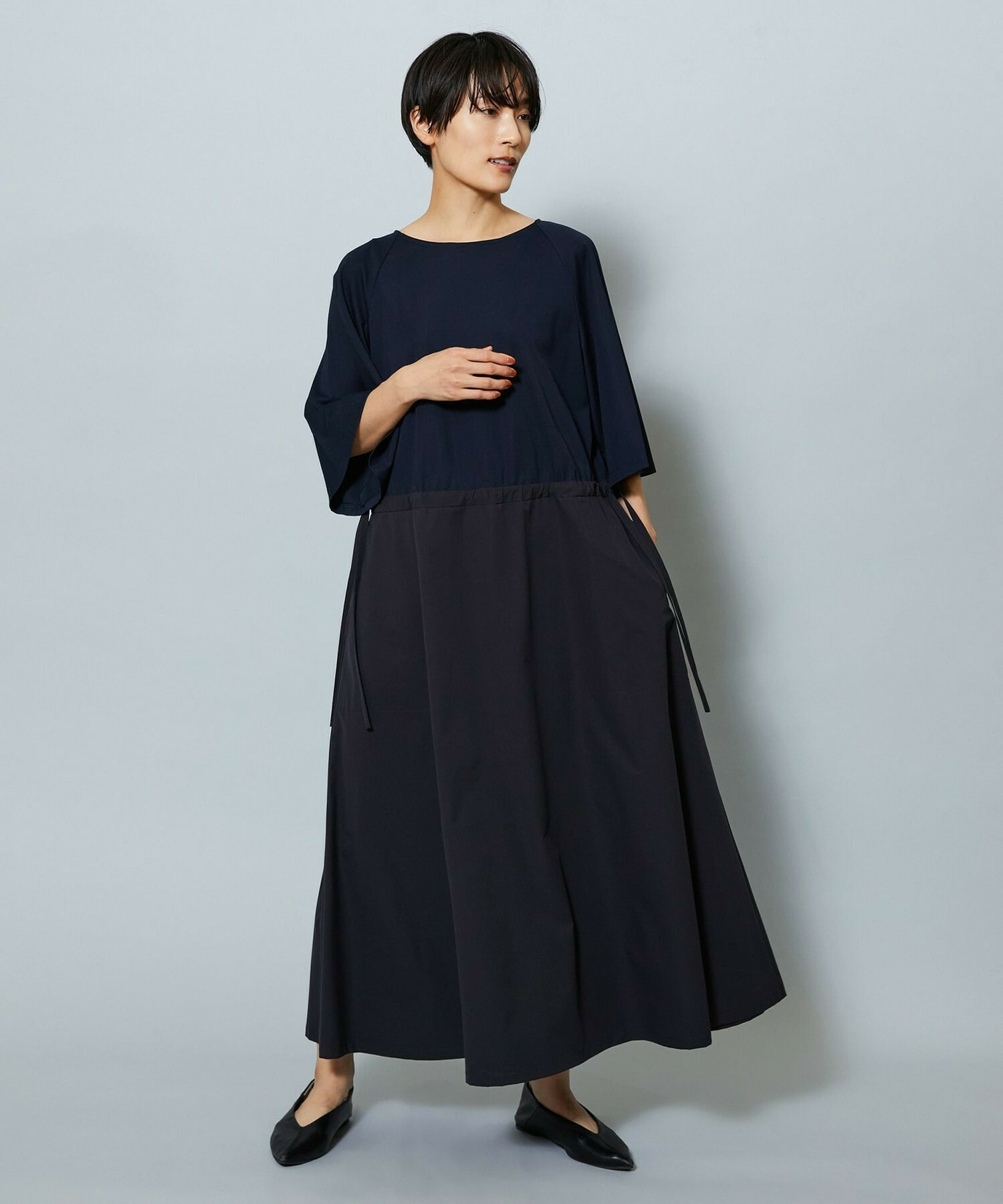 【MOGA】R/Nジャージードッキングフレアーワンピース 詳細画像 ブルー系その他 15