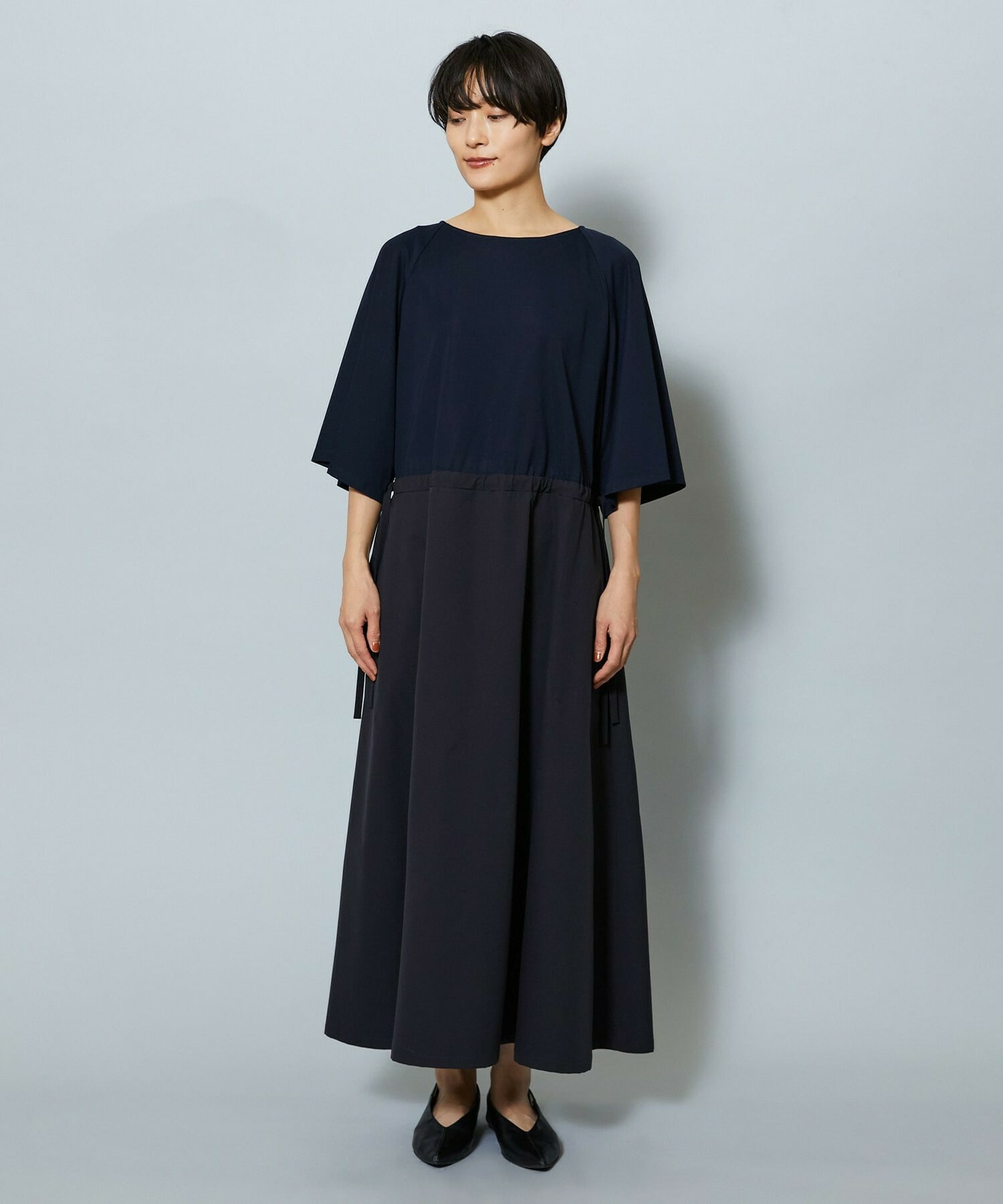 【MOGA】R/Nジャージードッキングフレアーワンピース 詳細画像 ブルー系その他 16