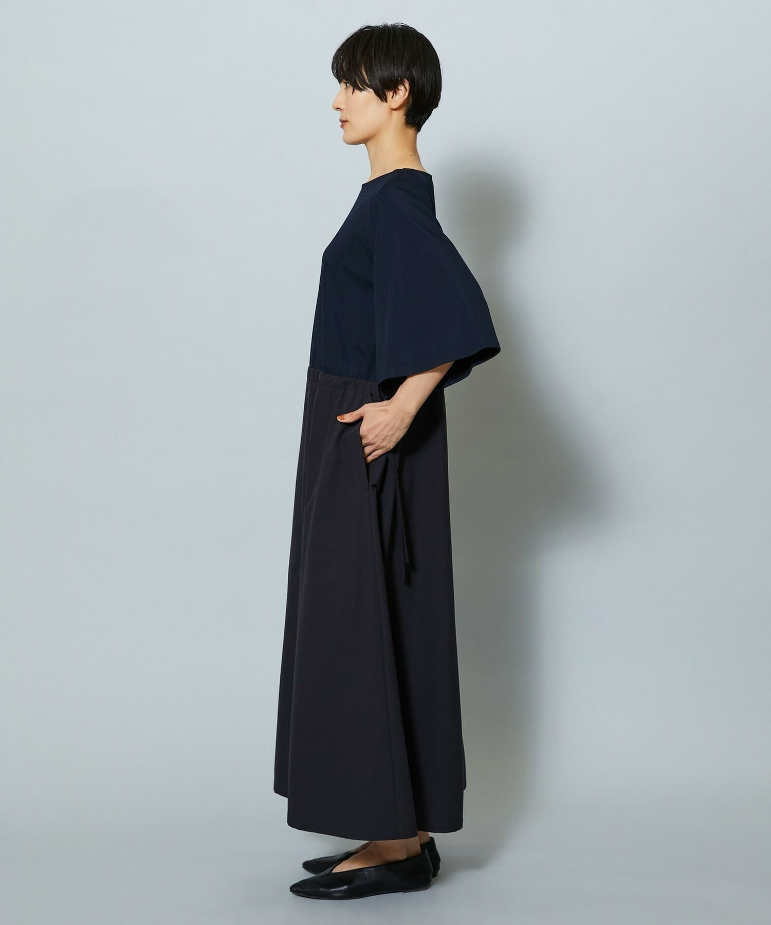 【MOGA】R/Nジャージードッキングフレアーワンピース 詳細画像 ブルー系その他 18