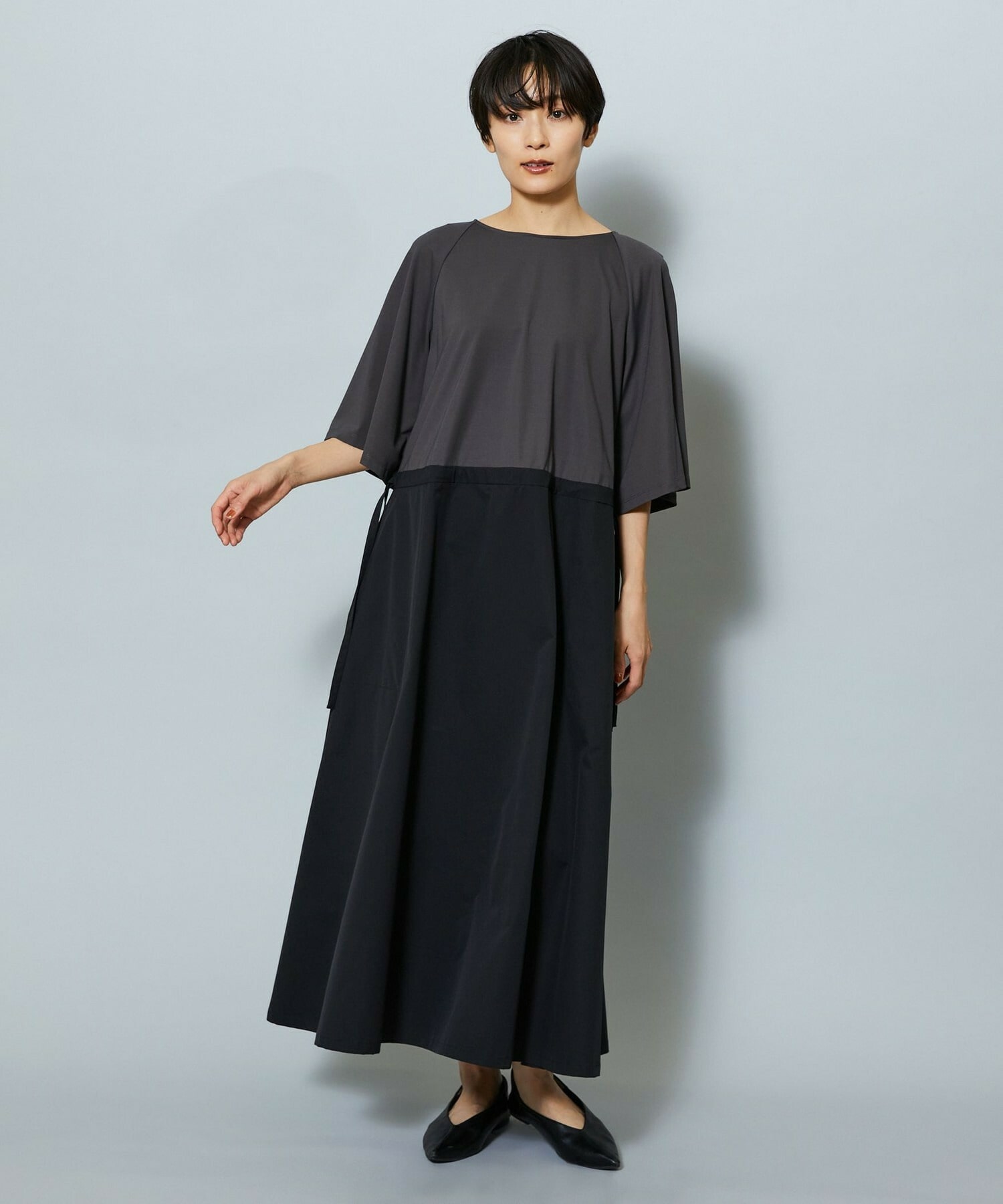 【MOGA】R/Nジャージードッキングフレアーワンピース 詳細画像 ブルー系その他 7