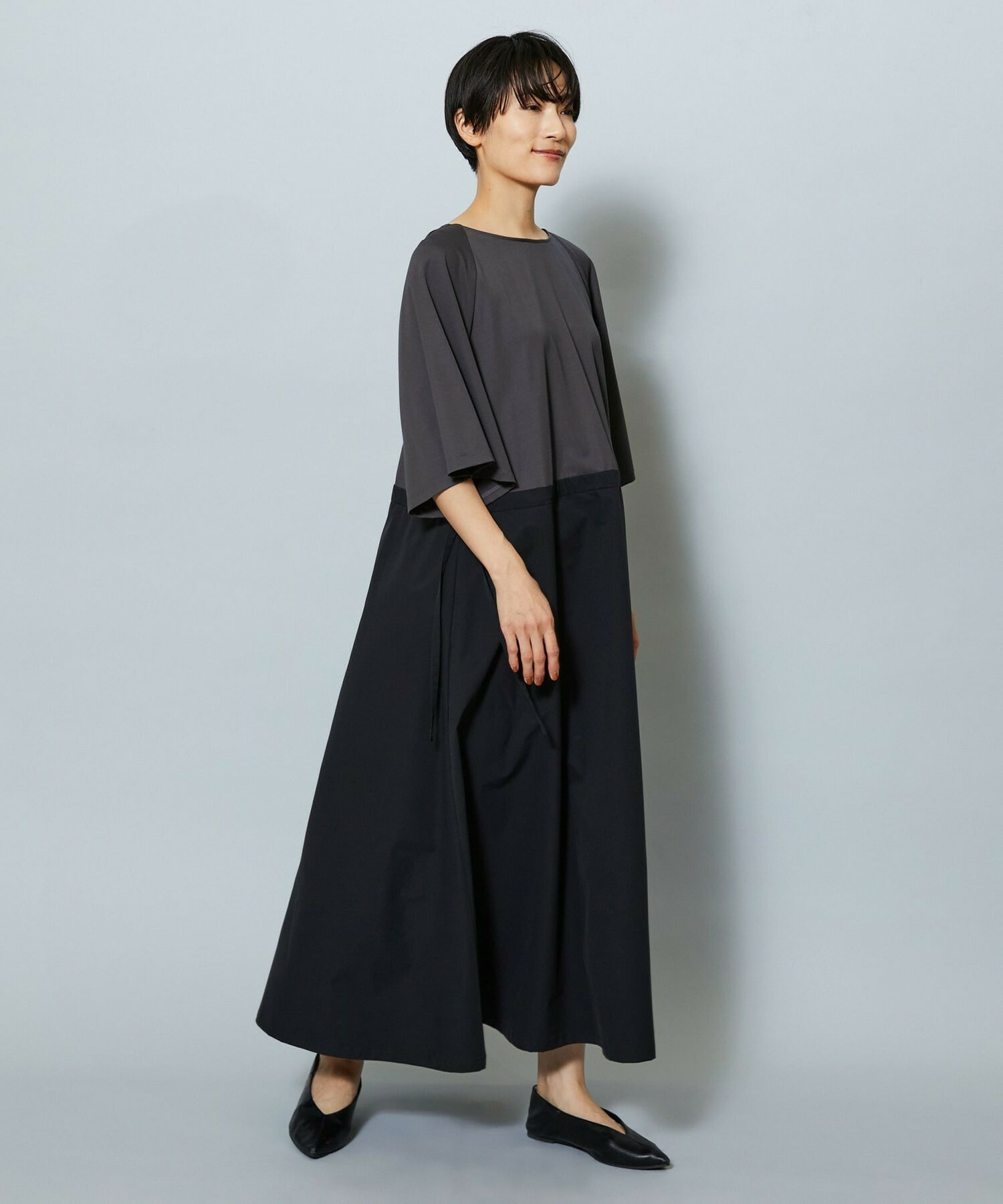 【MOGA】R/Nジャージードッキングフレアーワンピース 詳細画像 ブルー系その他 8