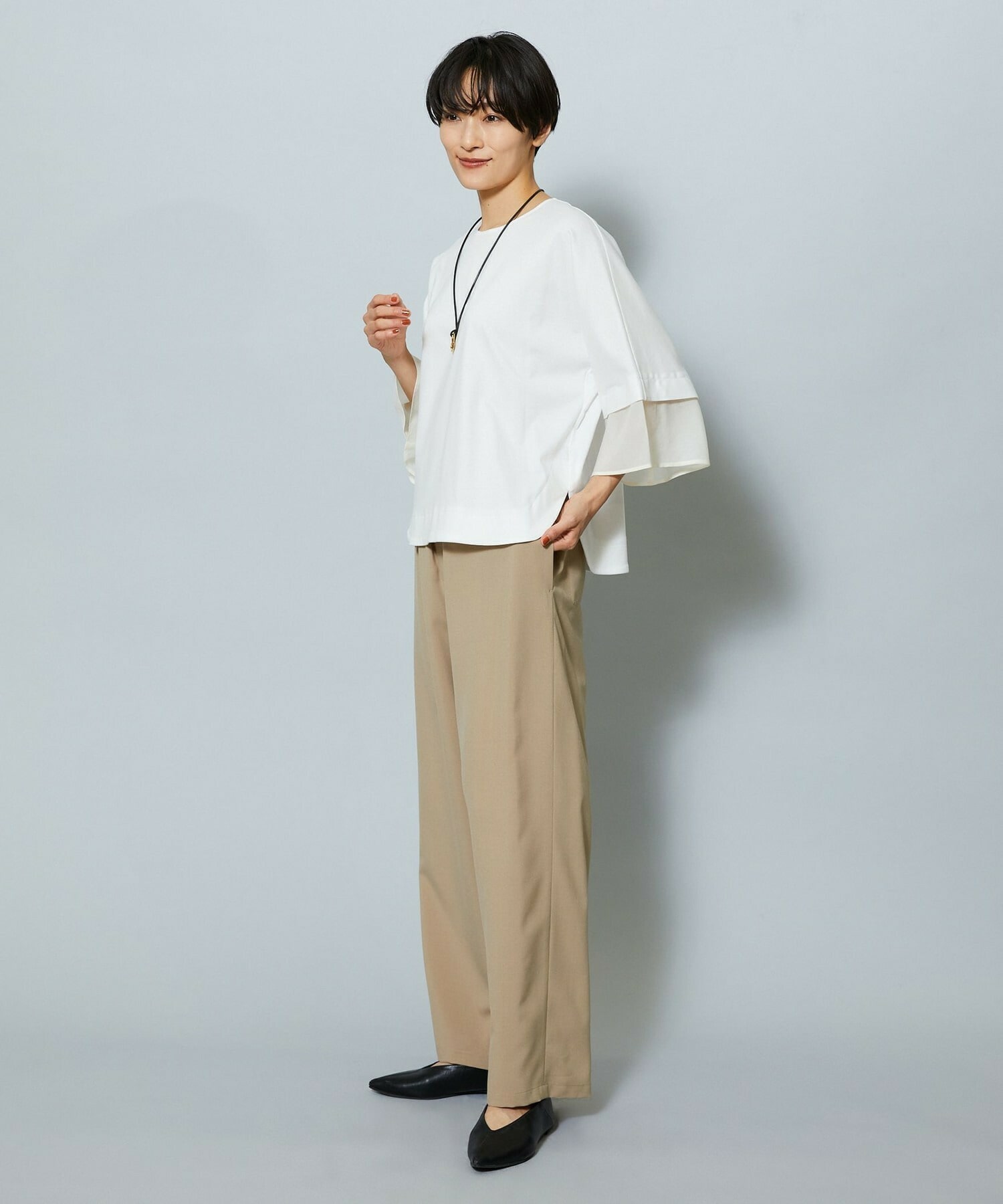 【MOGA】スーピマスムースブラウス 詳細画像 チャコールグレー 9