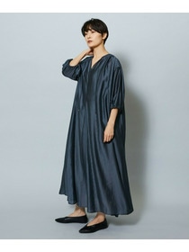 【MOGA】シャイニーローンタンブラーAラインシルエットワンピース 詳細画像 チャコールグレー 3