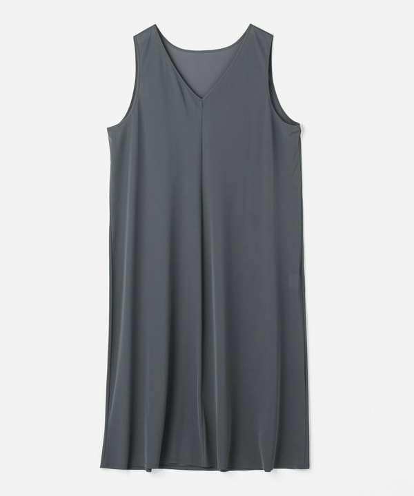 シャイニーローンタンブラーAラインシルエットワンピース 詳細画像 チャコールグレー 3