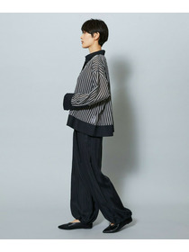 【MOGA】シアーメモリーストライプシャツブラウス 詳細画像 ブラック 11