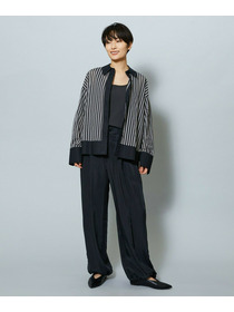 【MOGA】シアーメモリーストライプシャツブラウス 詳細画像 ブラック 13