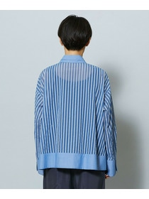 【MOGA】シアーメモリーストライプシャツブラウス 詳細画像 ブラック 20