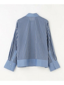 【MOGA】シアーメモリーストライプシャツブラウス 詳細画像 ブラック 22