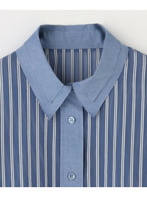 【MOGA】シアーメモリーストライプシャツブラウス 詳細画像 ブラック 23