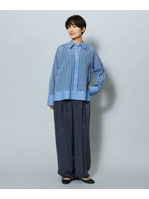 【MOGA】シアーメモリーストライプシャツブラウス 詳細画像 ブラック 3