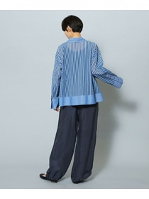 【MOGA】シアーメモリーストライプシャツブラウス 詳細画像 ブラック 6