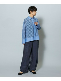 【MOGA】シアーメモリーストライプシャツブラウス 詳細画像 ブラック 7