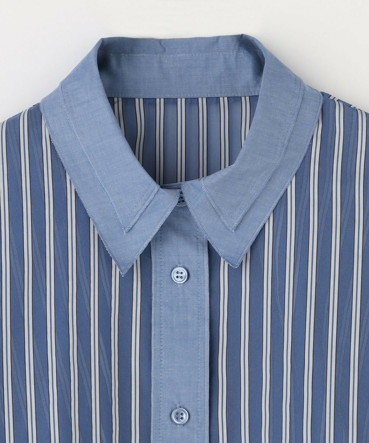 【MOGA】シアーメモリーストライプシャツブラウス 詳細画像 ブラック 23