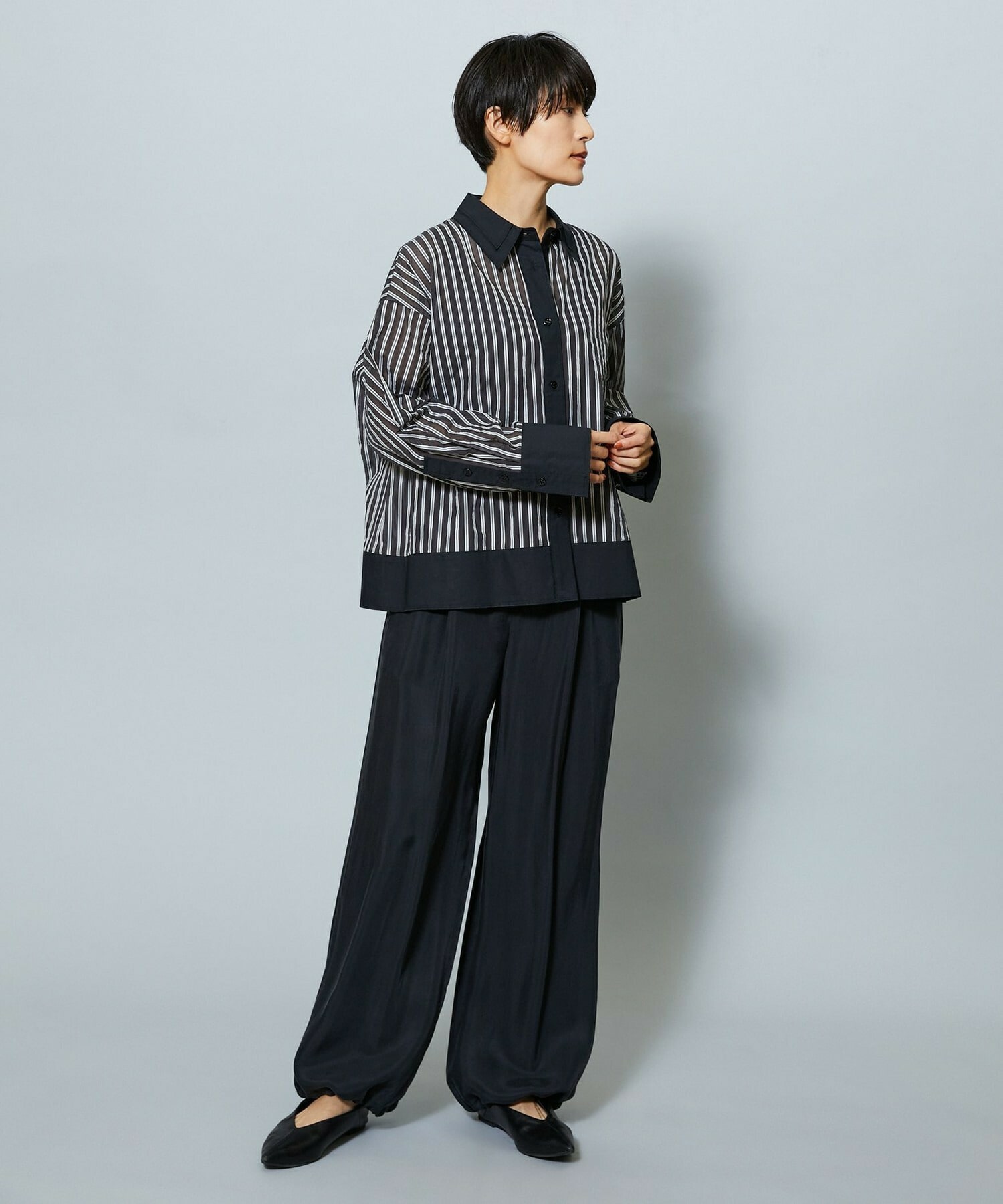 【MOGA】パウダリーキュプラパラシュートパンツ 詳細画像 ブラック 5