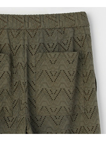 【feerique】feerique コットンレースワイドパンツ 詳細画像 ブラック 27