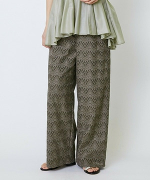 【feerique】feerique コットンレースワイドパンツ 詳細画像 カーキ 1