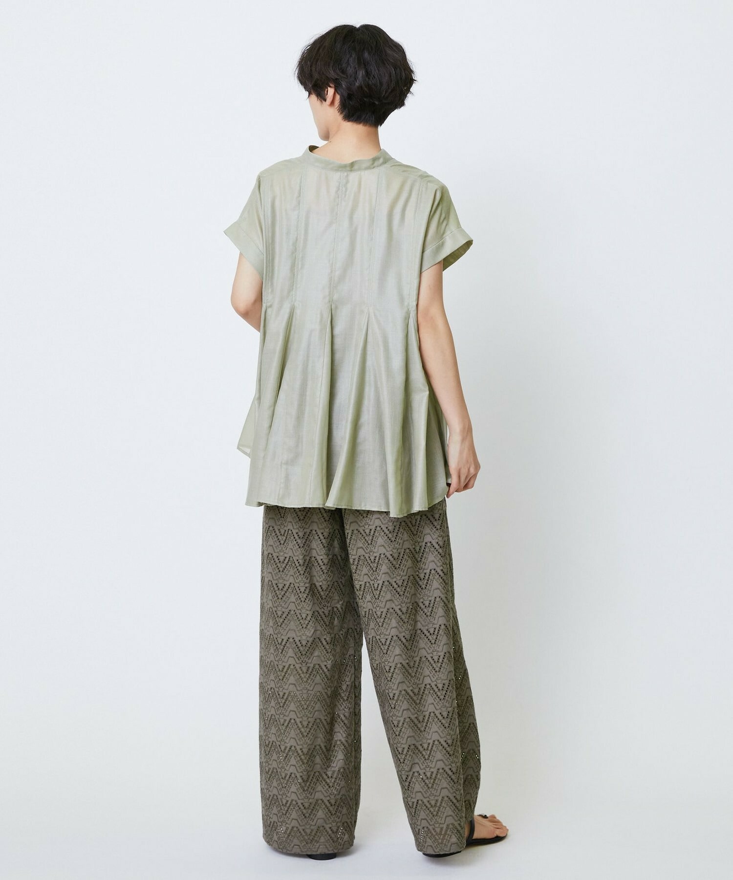 【feerique】feerique コットンレースワイドパンツ 詳細画像 ブラック 14