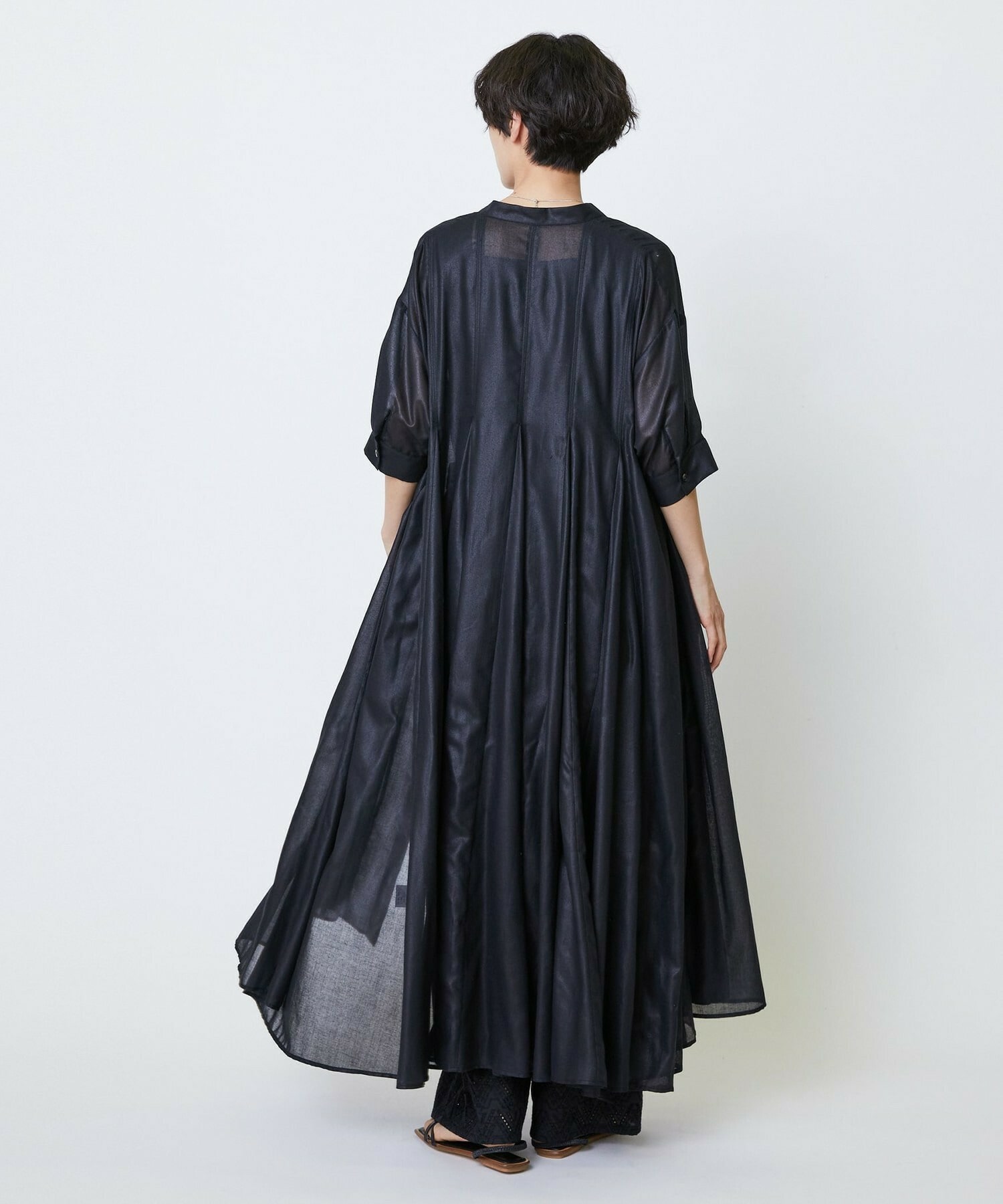 【feerique】feerique コットンレースワイドパンツ 詳細画像 ブラック 6