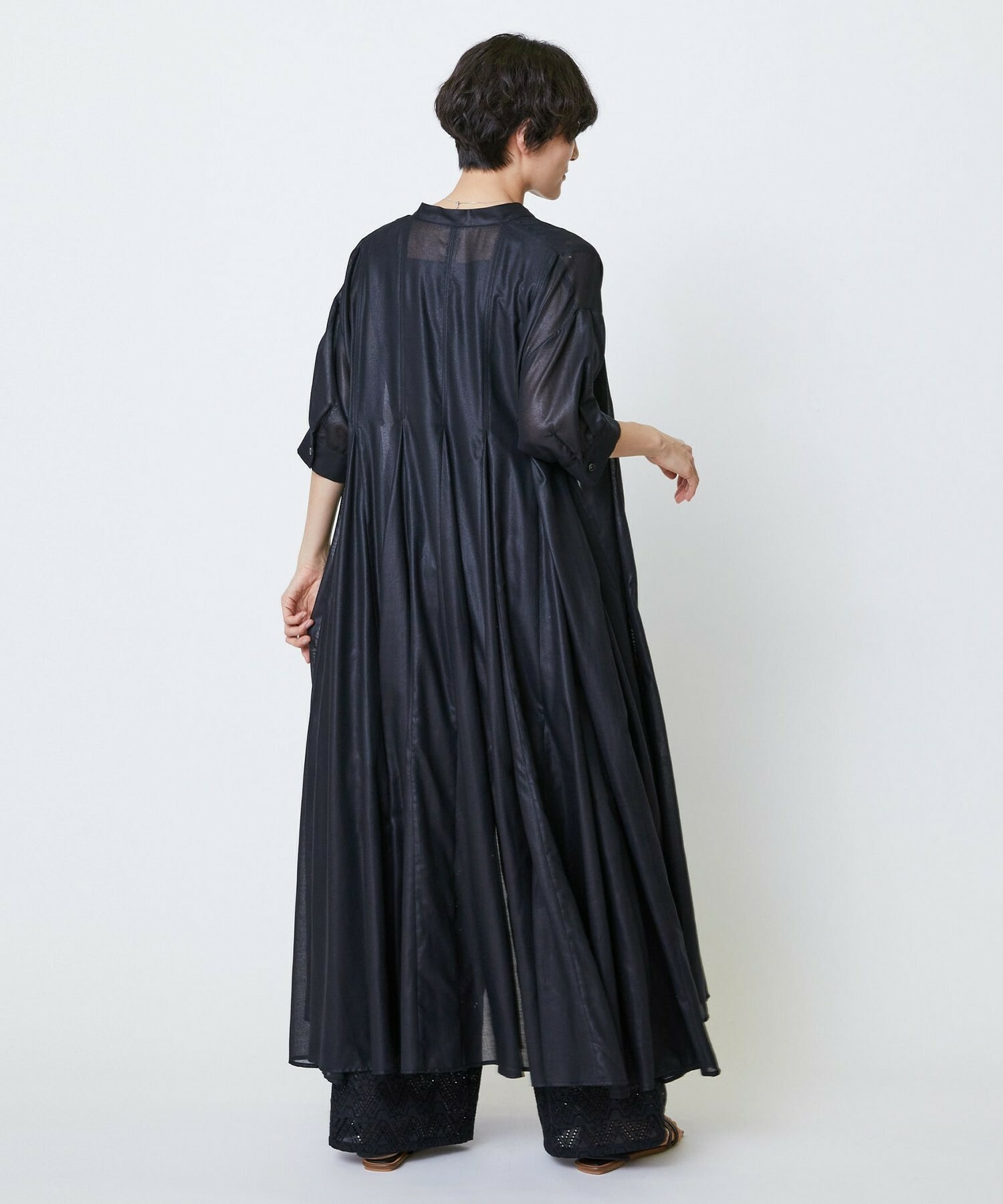 【feerique】feerique コットンレースワイドパンツ 詳細画像 ブラック 7