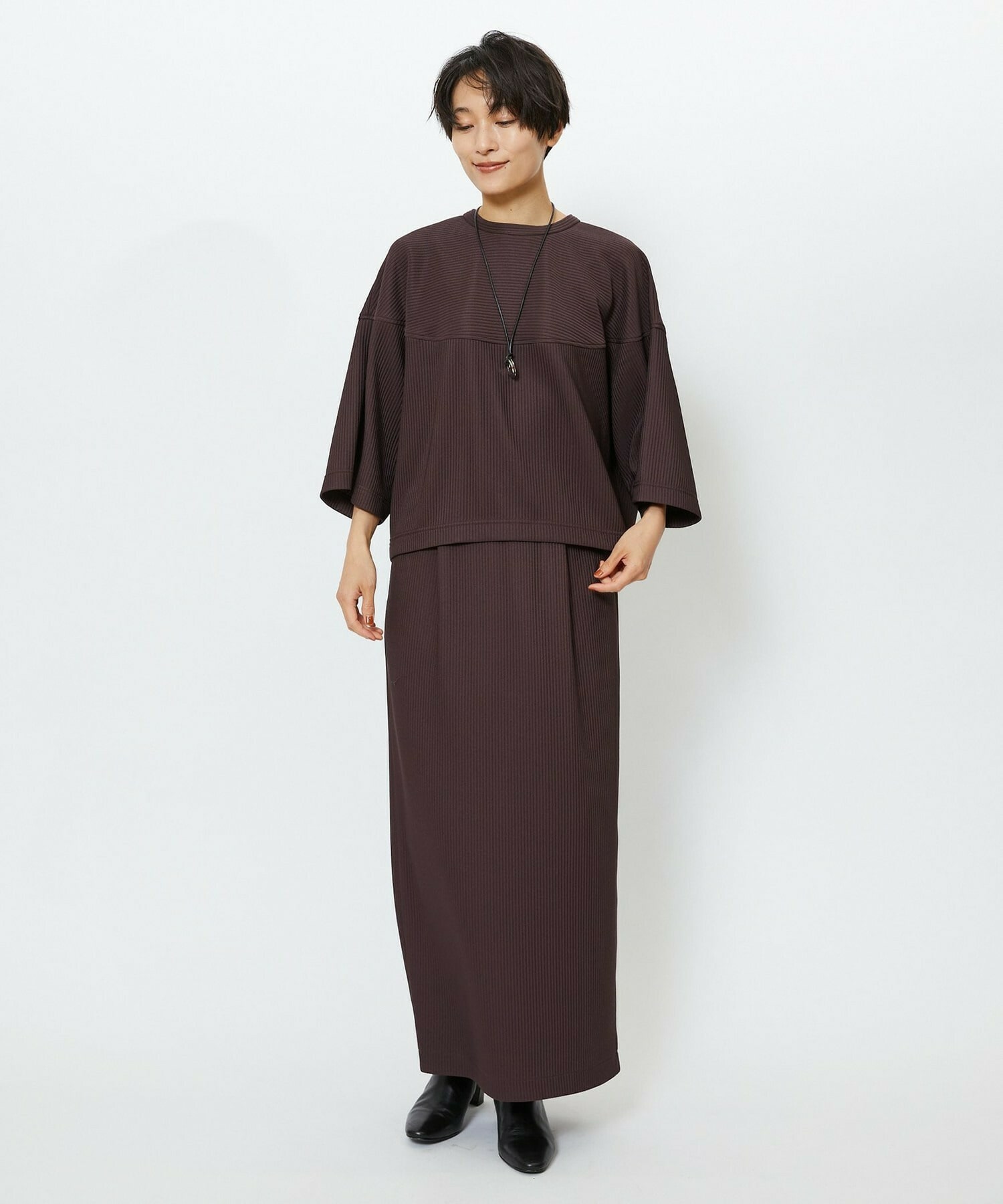 【feerique】feerique　キルトストライプコクーンシルエットプルオーバー 詳細画像 ネイビー 11