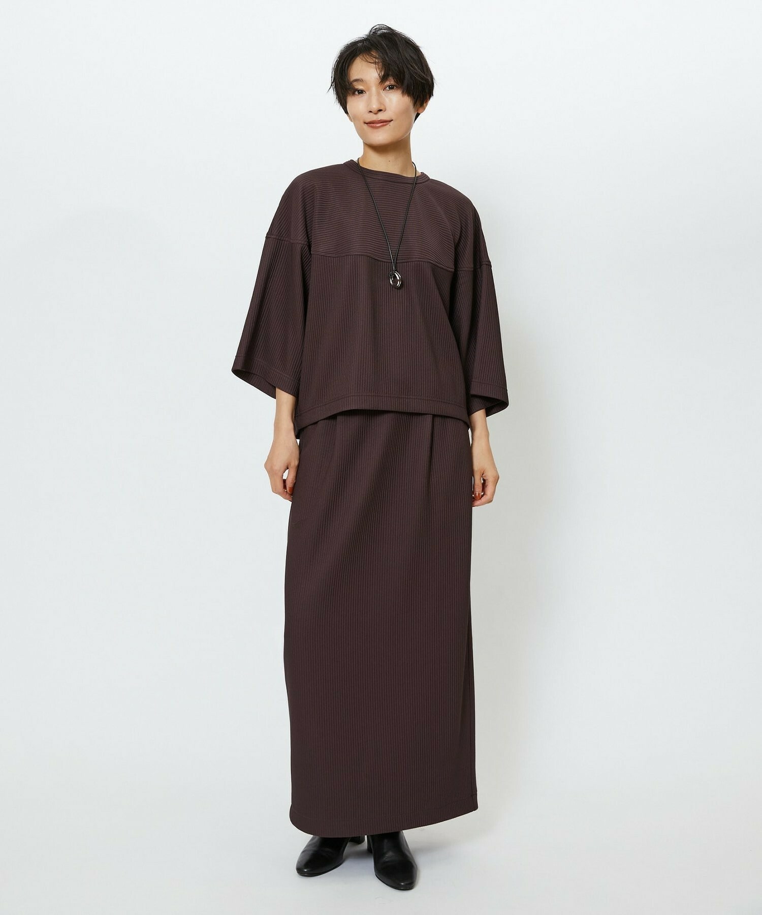 【feerique】feerique　キルトストライプタイトスカート 詳細画像 ネイビー 10