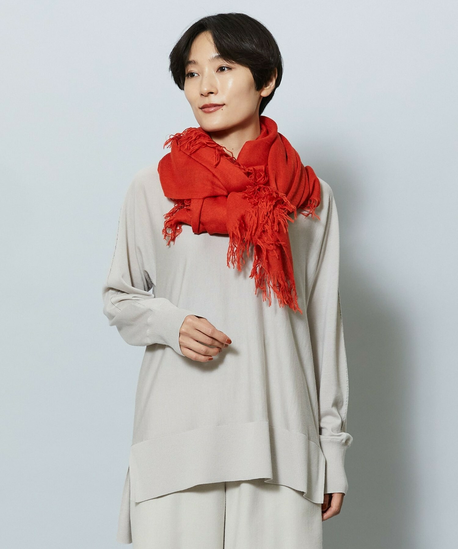 【MOGA】カシミヤシルクストール 詳細画像 チャコールグレー 3