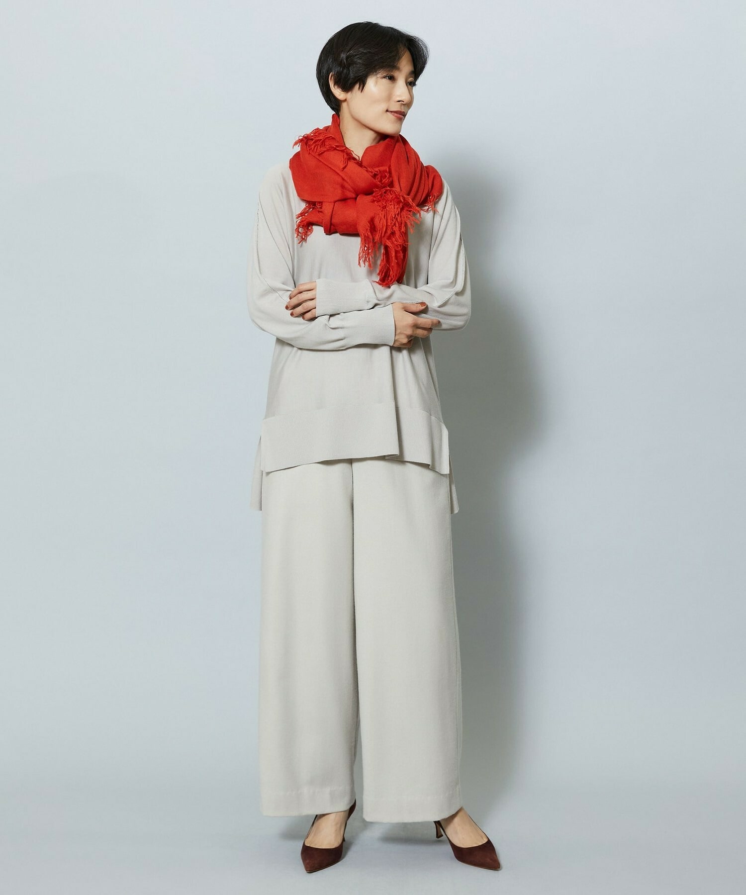 【MOGA】カシミヤシルクストール 詳細画像 チャコールグレー 4