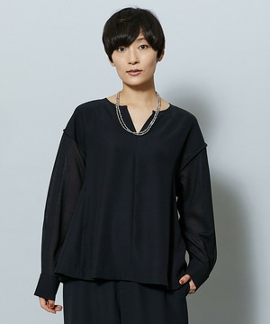 【MOGA】2WAYダブルクロスブラウス 詳細画像 チャコールグレー 1