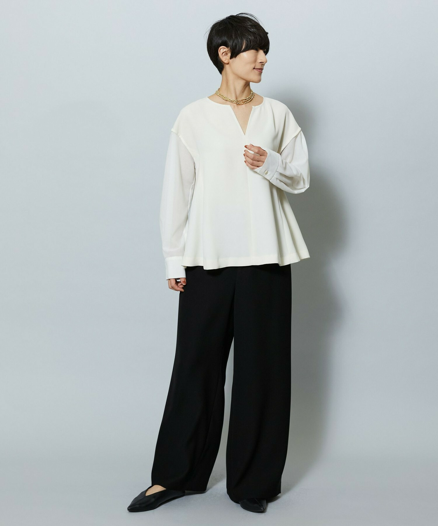 【MOGA】2WAYダブルクロスブラウス 詳細画像 ブラック 12