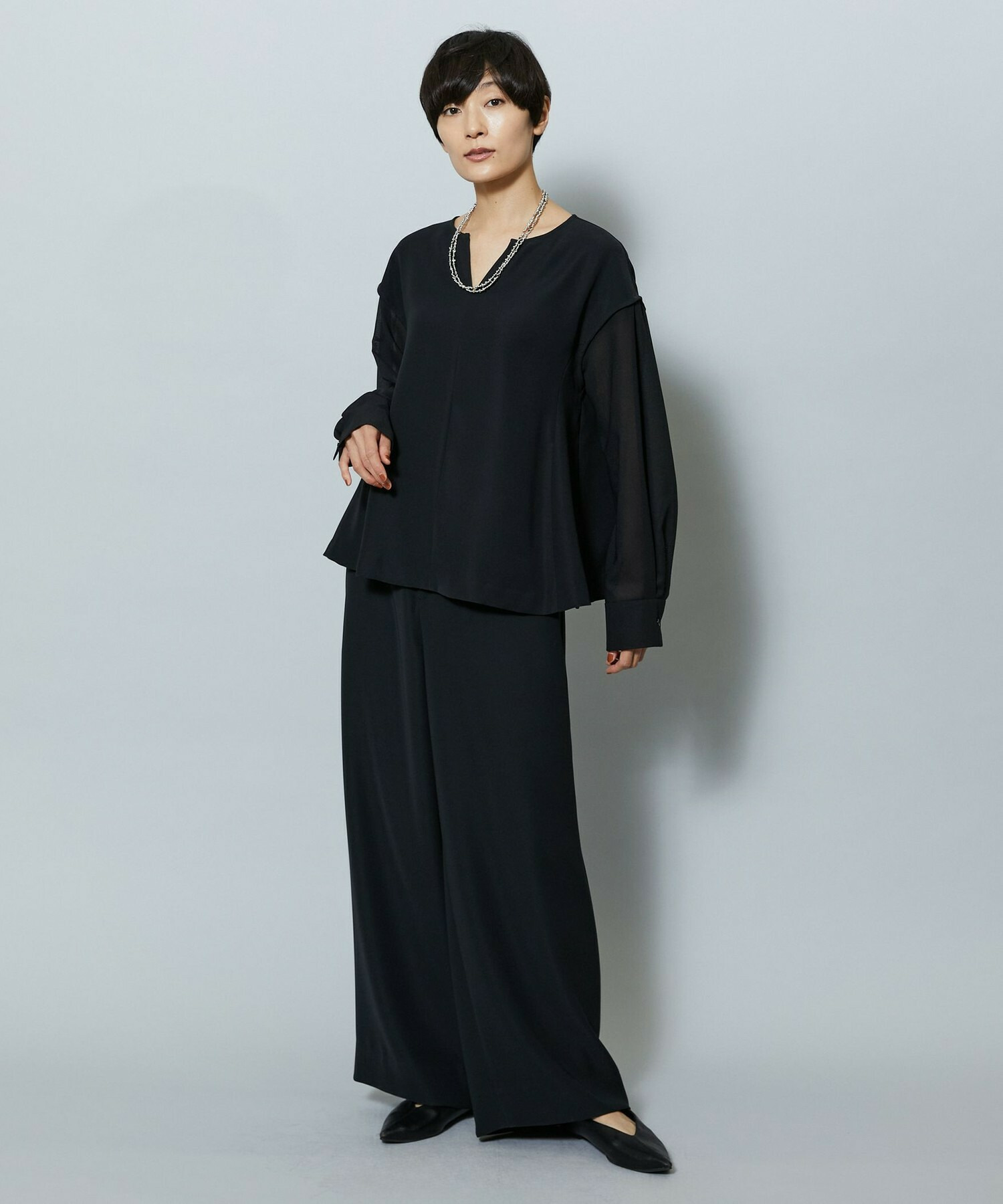 【MOGA】2WAYダブルクロスブラウス 詳細画像 ブラック 13