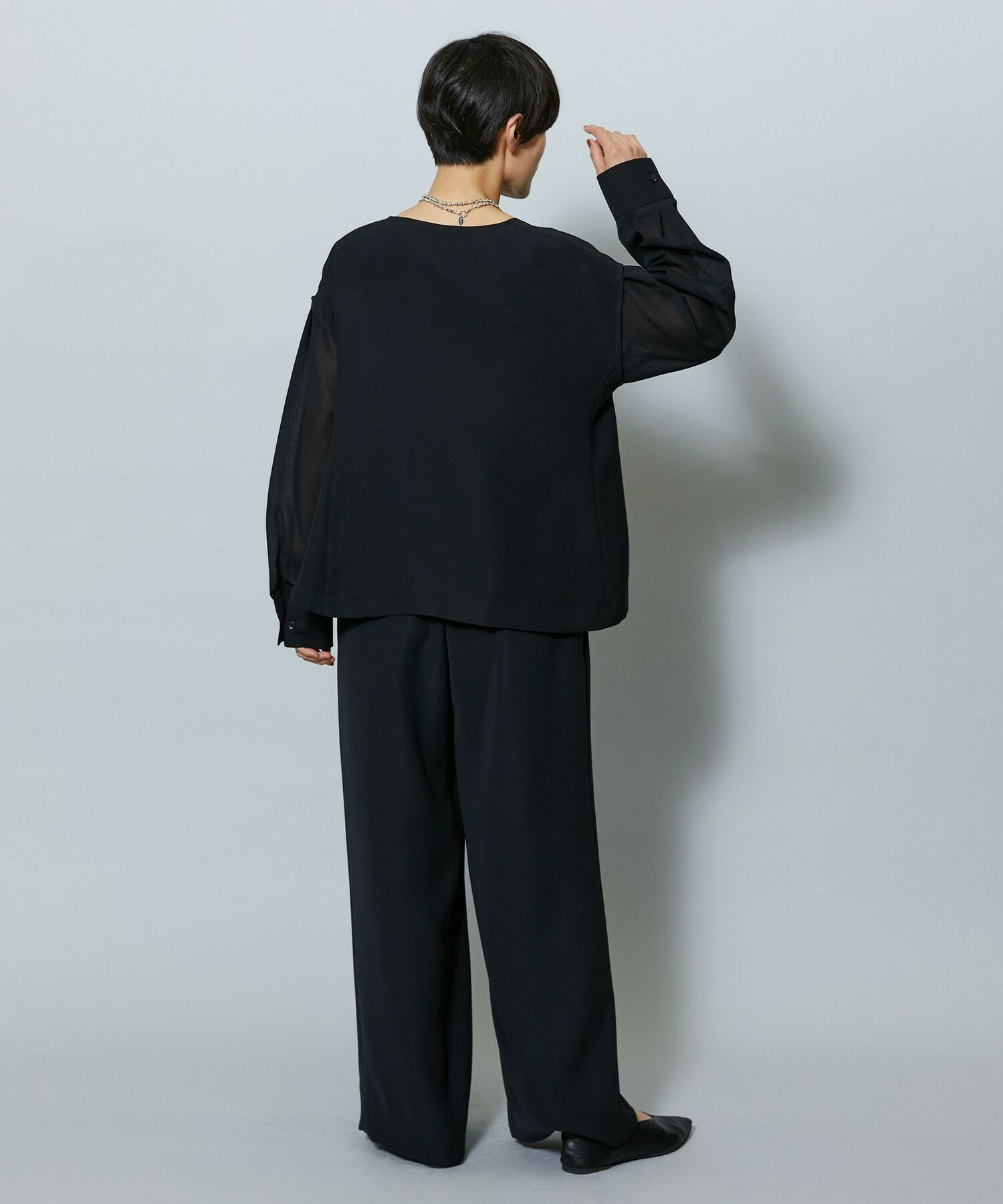 【MOGA】2WAYダブルクロスブラウス 詳細画像 ブラック 15