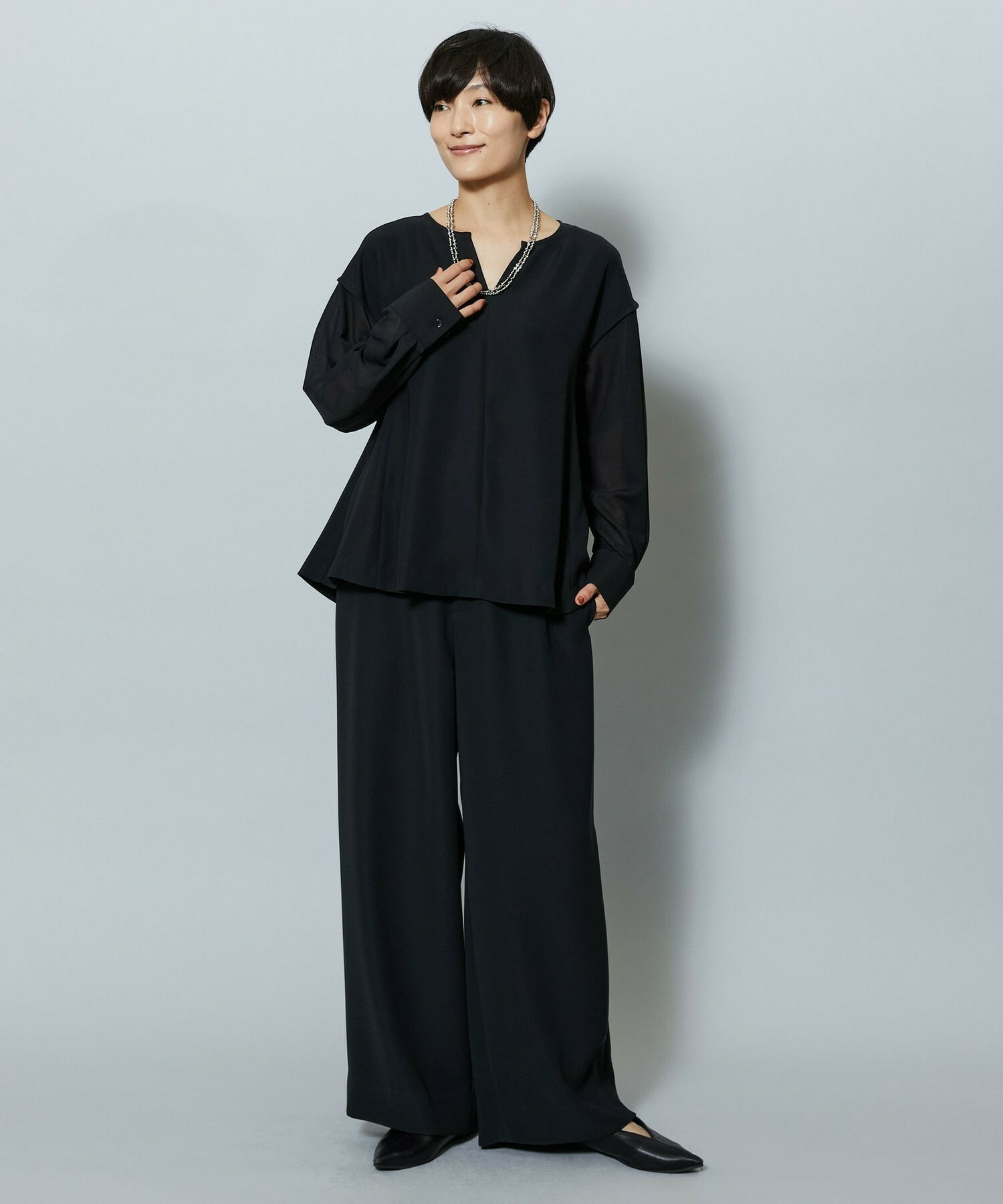 【MOGA】2WAYダブルクロスブラウス 詳細画像 ブラック 16