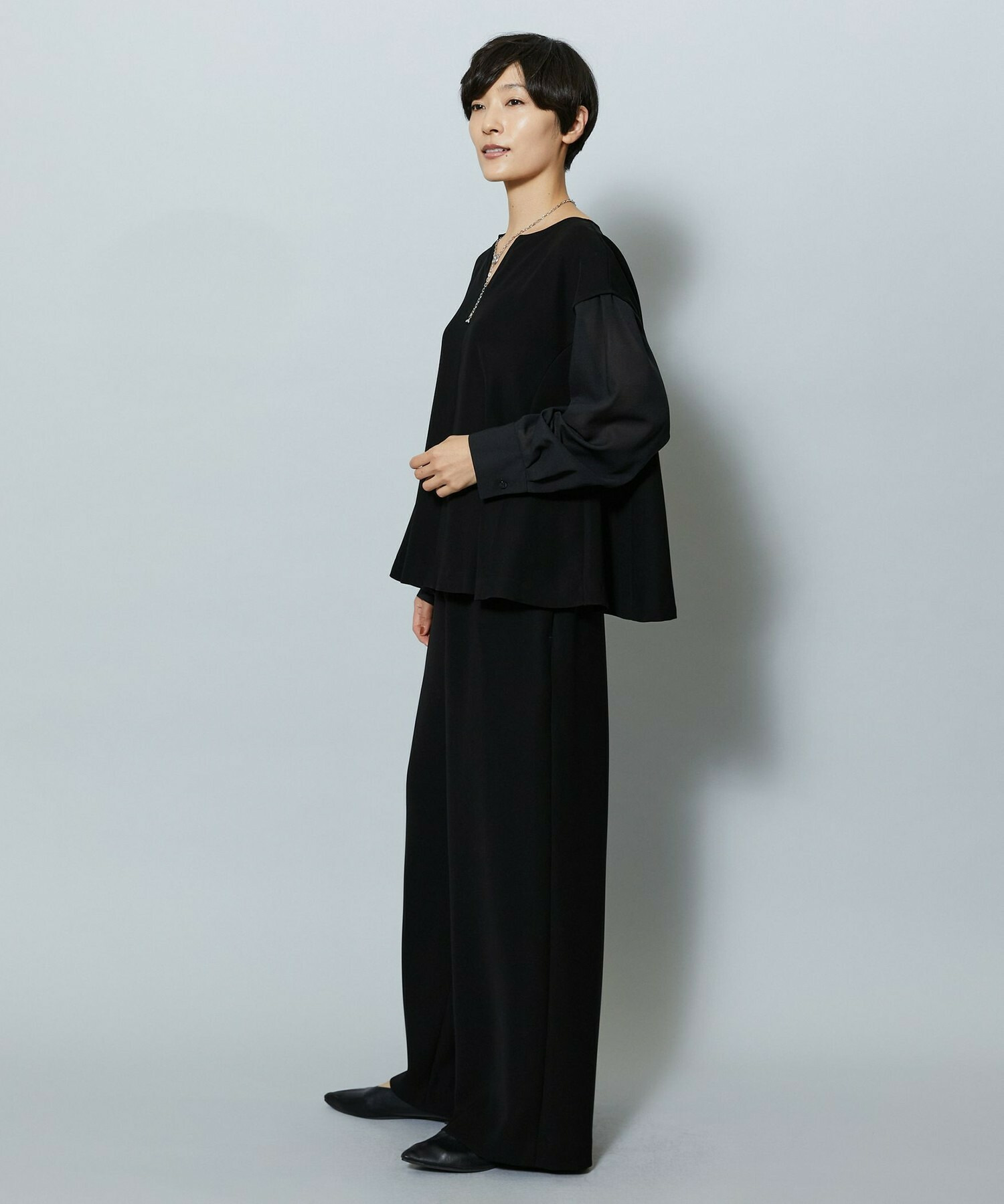 【MOGA】2WAYダブルクロスブラウス 詳細画像 ブラック 3