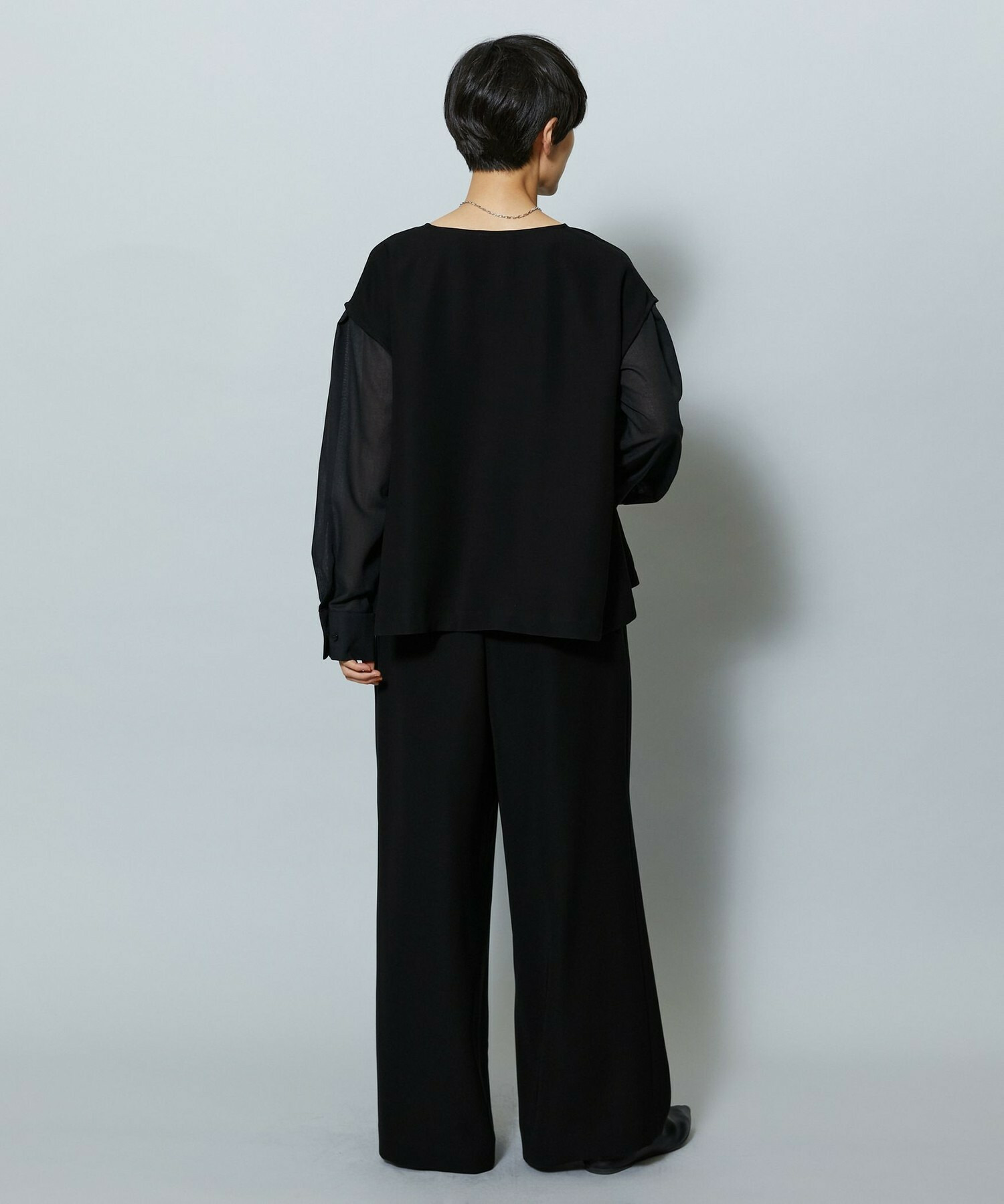 【MOGA】2WAYダブルクロスブラウス 詳細画像 ブラック 5