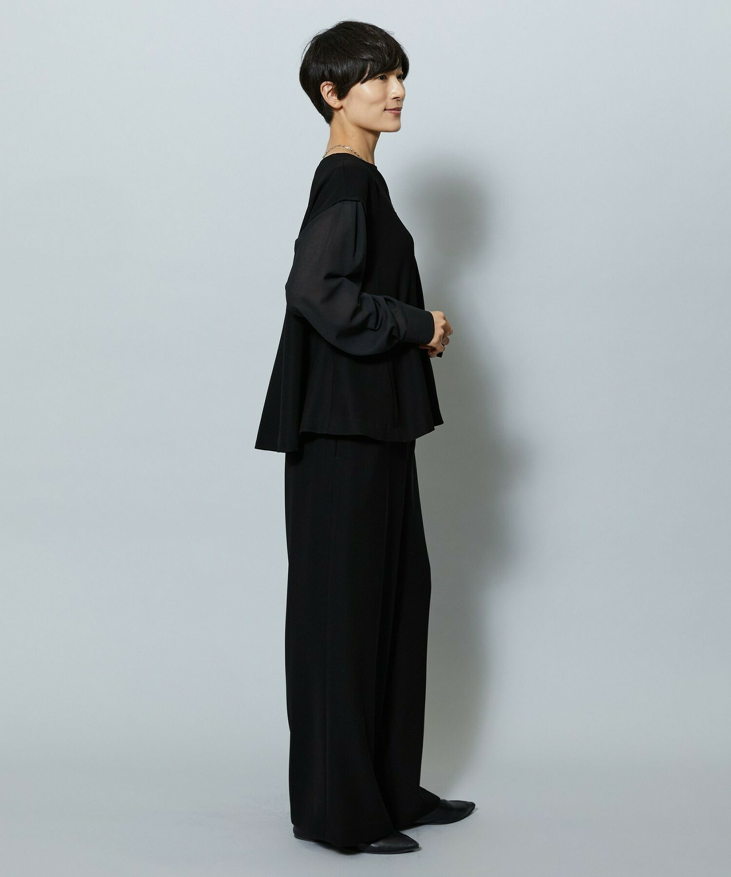 【MOGA】2WAYダブルクロスブラウス 詳細画像 ブラック 6